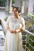 Mulmul with transparent yoke with thread embroidery Sd131-2890