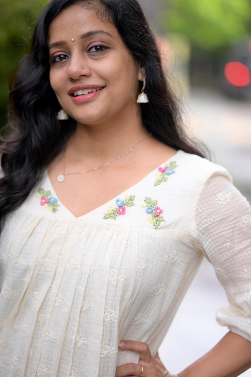 Kotta cotton with thread work on yoke