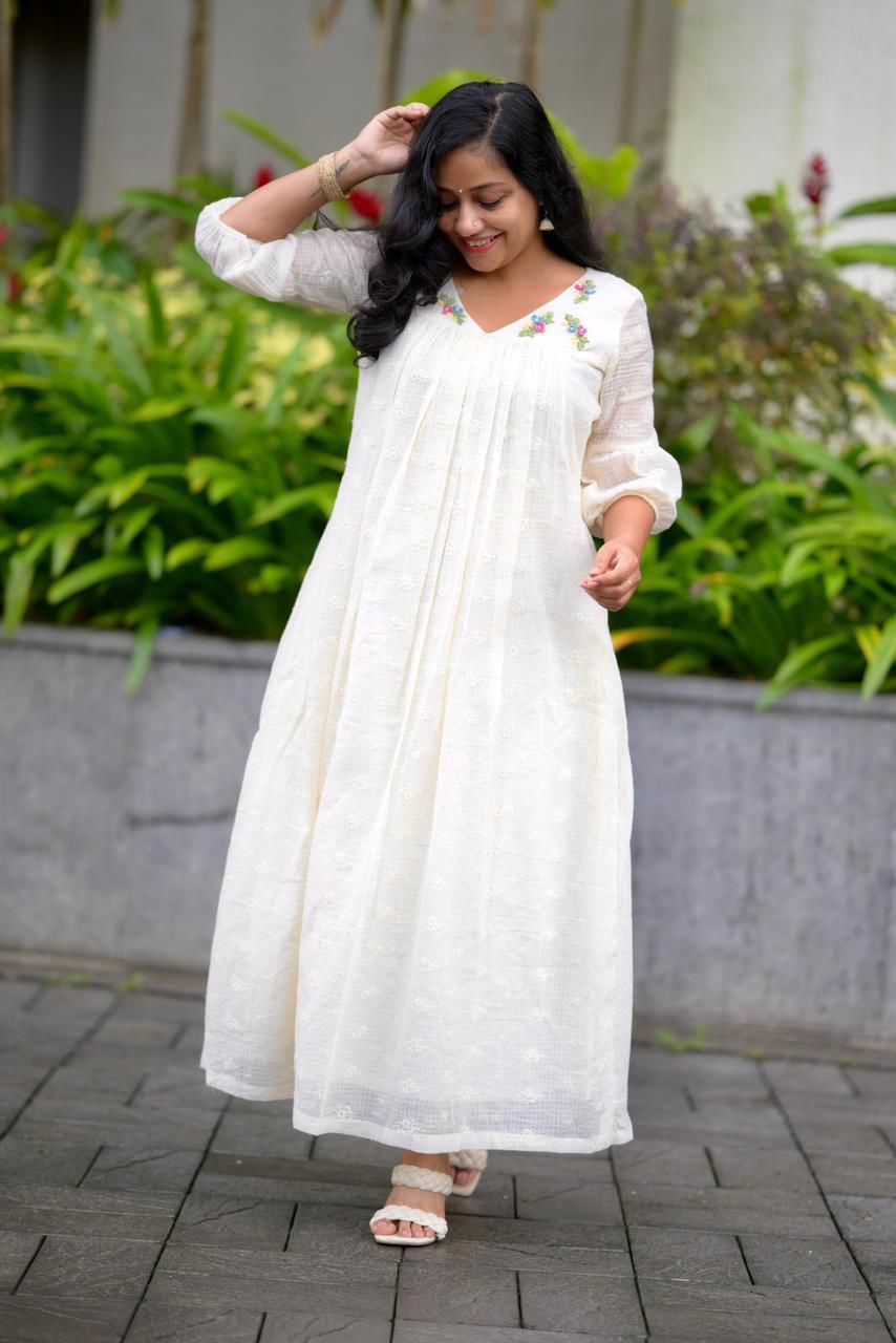 Kotta cotton with thread work on yoke
